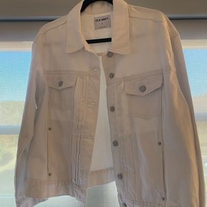 Old Navy White Button down denim jacket.